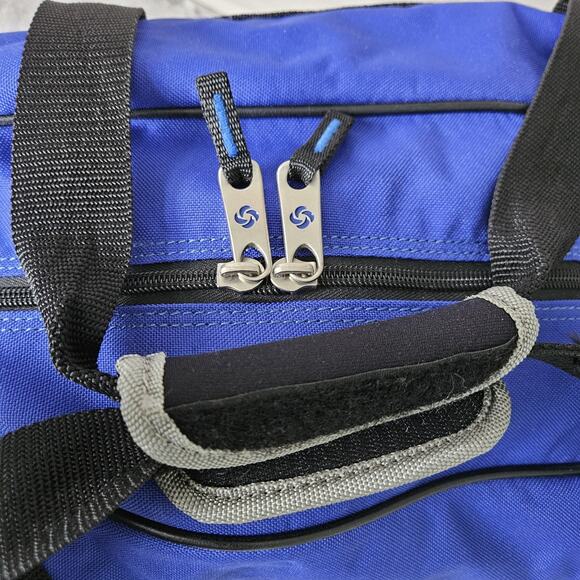 SAMSONITE Blue Carry On Weekend Duffle Bag Luggage Gym Strap w/Shoe Storage - Picture 2 of 14